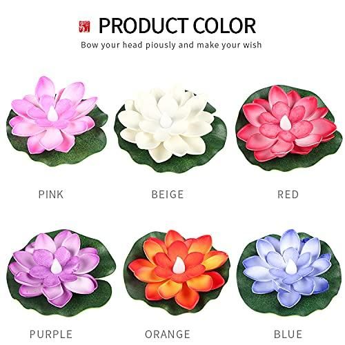 Sensor Water Floating Smokeless Candles & Lotus Flowers (Pack of 3)